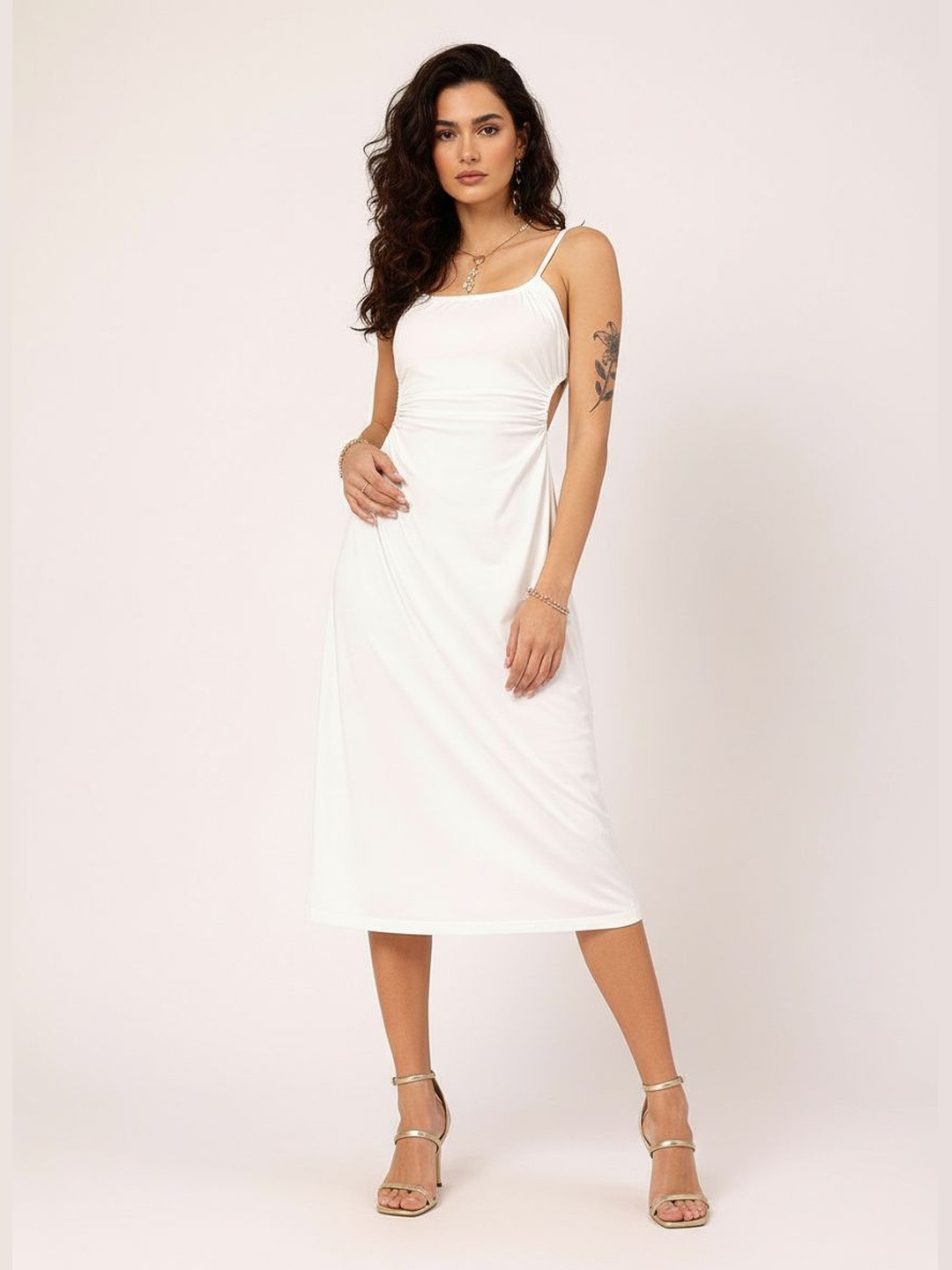 DressBerry Wander & Wear Backless Midi Sheath Dress