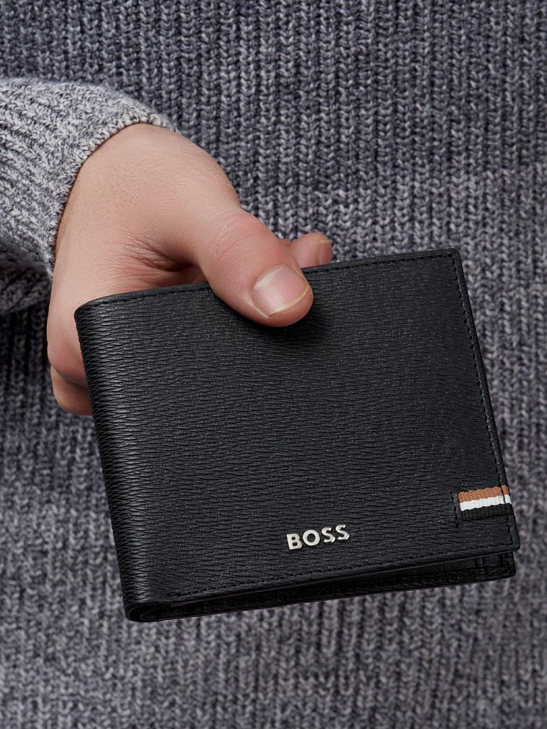 Hugo Boss Men Leather Two Fold Wallet