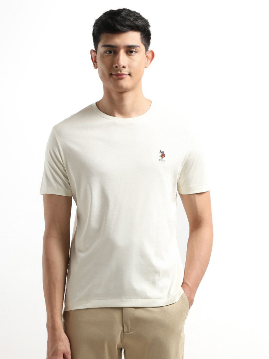 U.S. Polo Assn. Association Brand Logo Printed Pure Cotton T-shirt