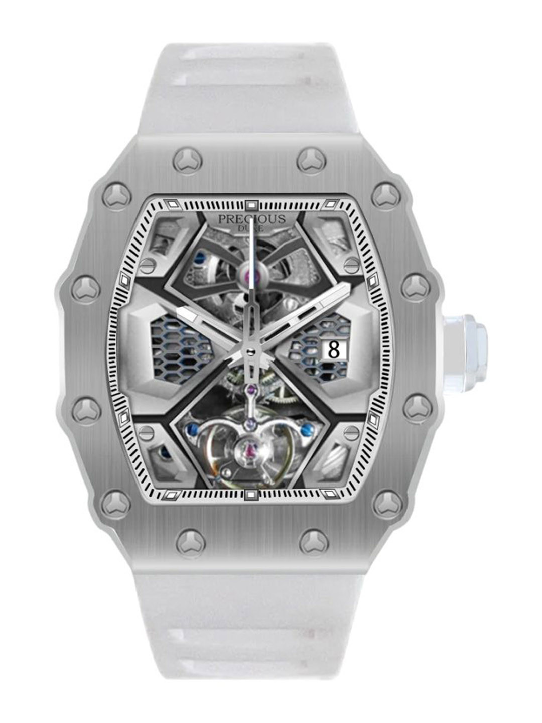 Precious Duke Men Rectangular Dial & Straps Analogue Watch PD588128-848123361040
