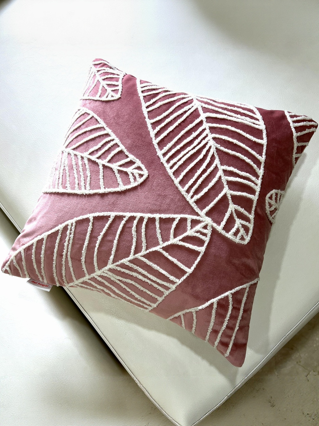 del hogar Embroidered Velvet Square Cushion Cover