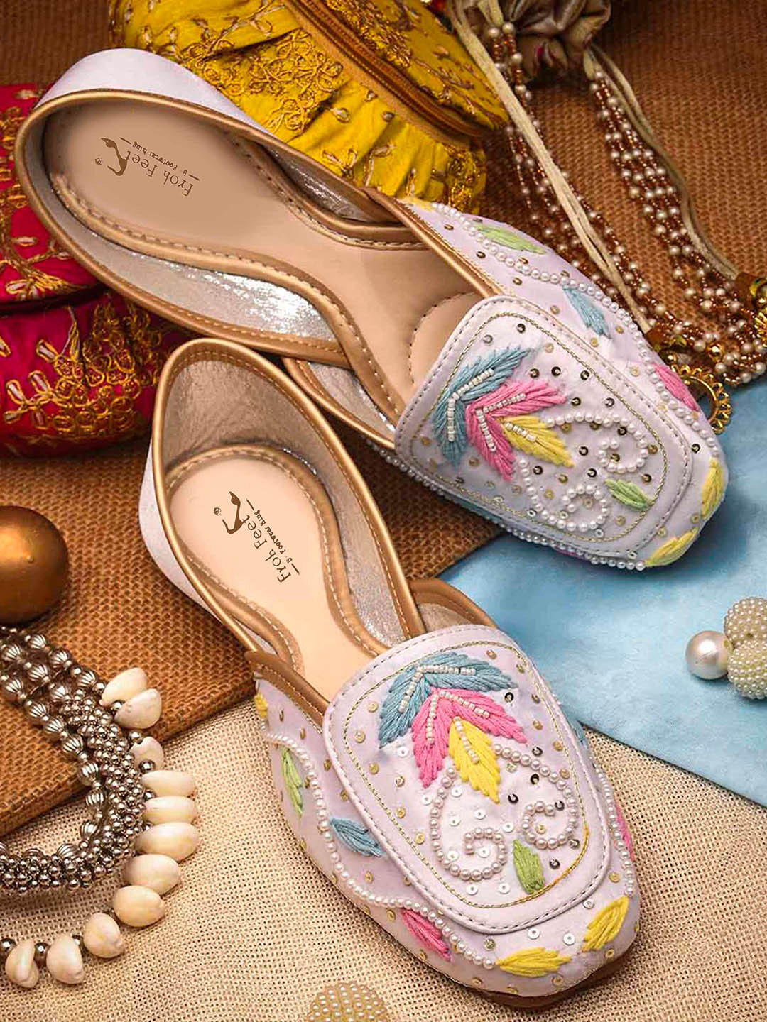 Froh Feet Women Ethnic Embellished Ballerinas