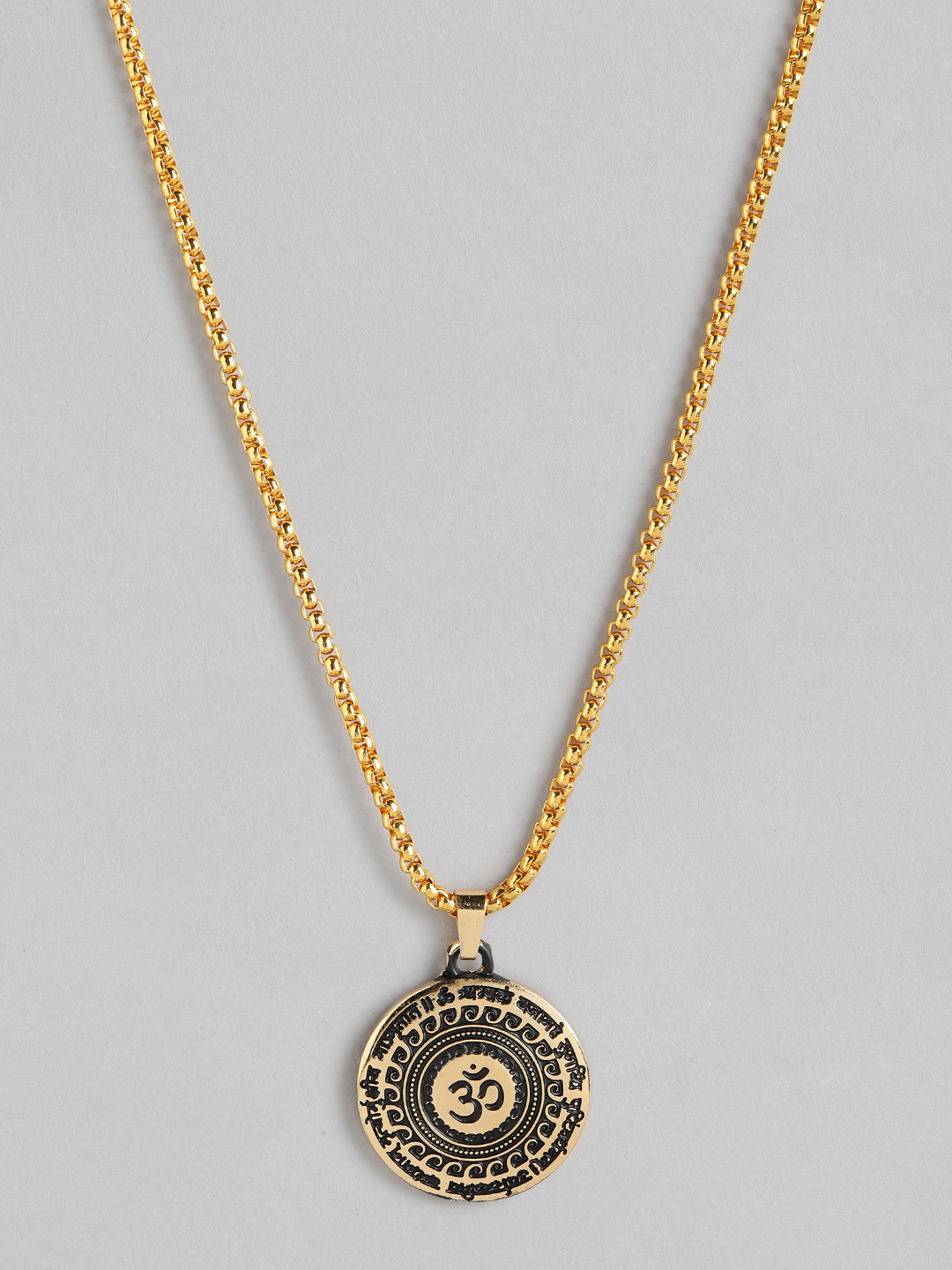 PARIS HAMILTON Om Divine Lord Mahamritumjay Antique Gold-Plated Pendant with Chain