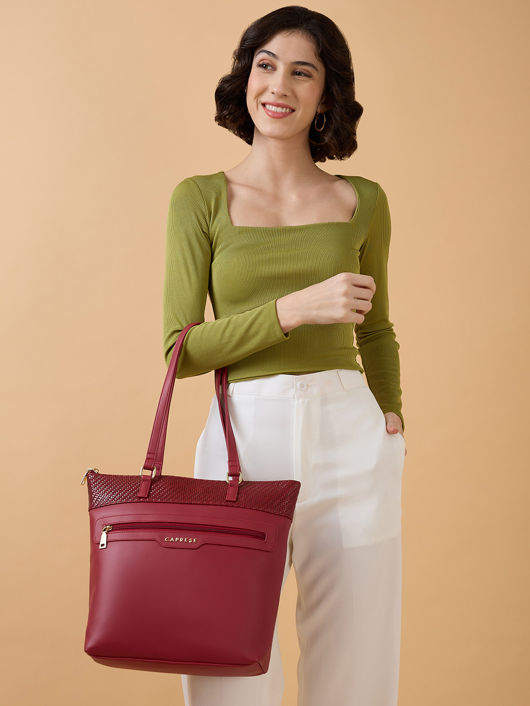 DressBerry X CAPRESE Aria Women Red Large Tote Bag