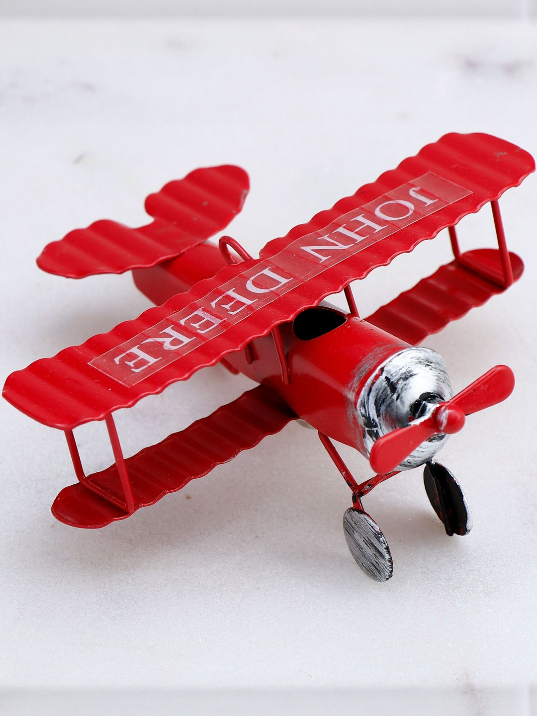 Archies Alloy Aircraft Biplane Penstand Red Showpiece