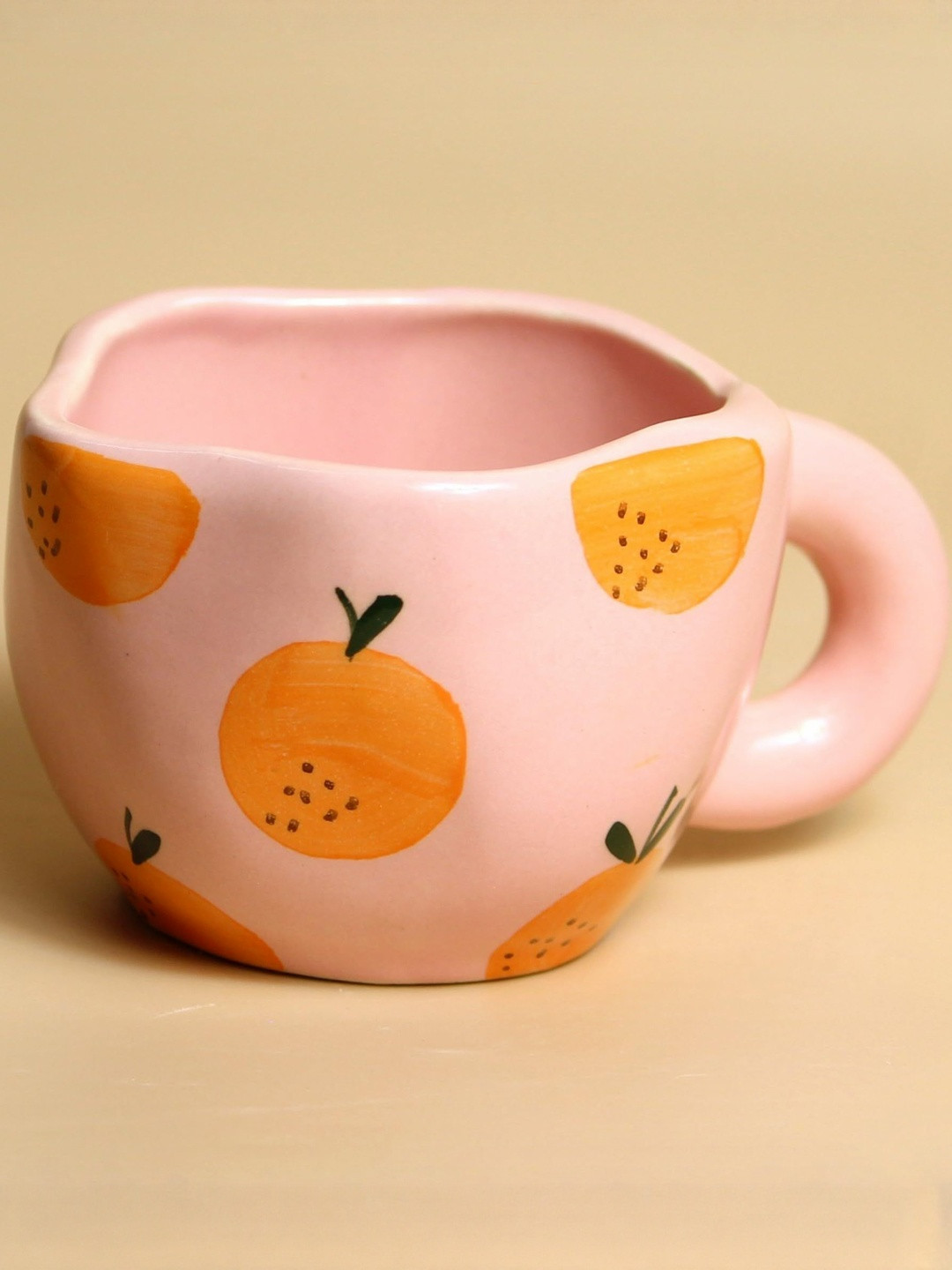 del hogar Pink & Orange Ceramic Coffee Cup