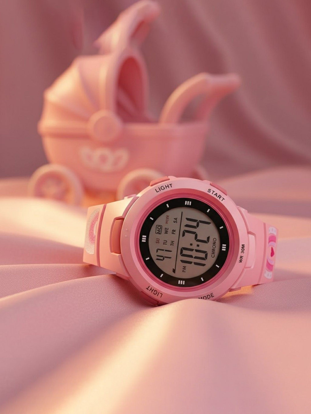 ON TIME OCTUS Girls Dial & Bracelet Style Straps Digital Watch KD 201 PINNK