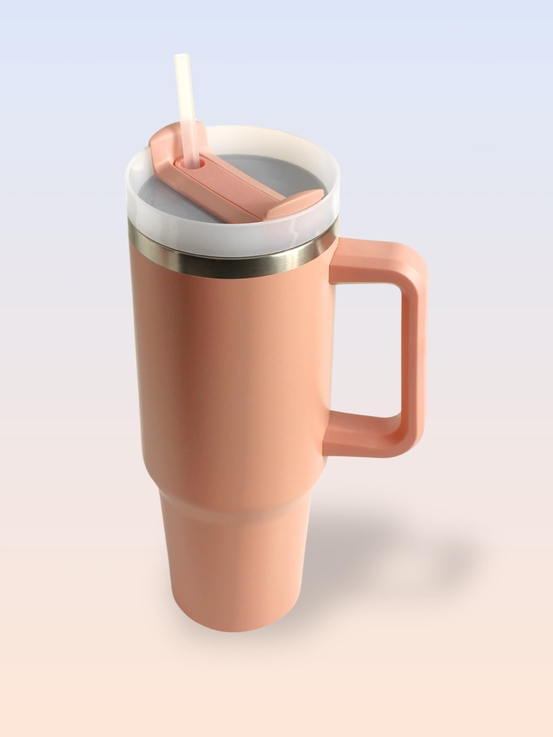 del hogar Multi Colored Tumbler with Handle Straw & Lid 1200ml