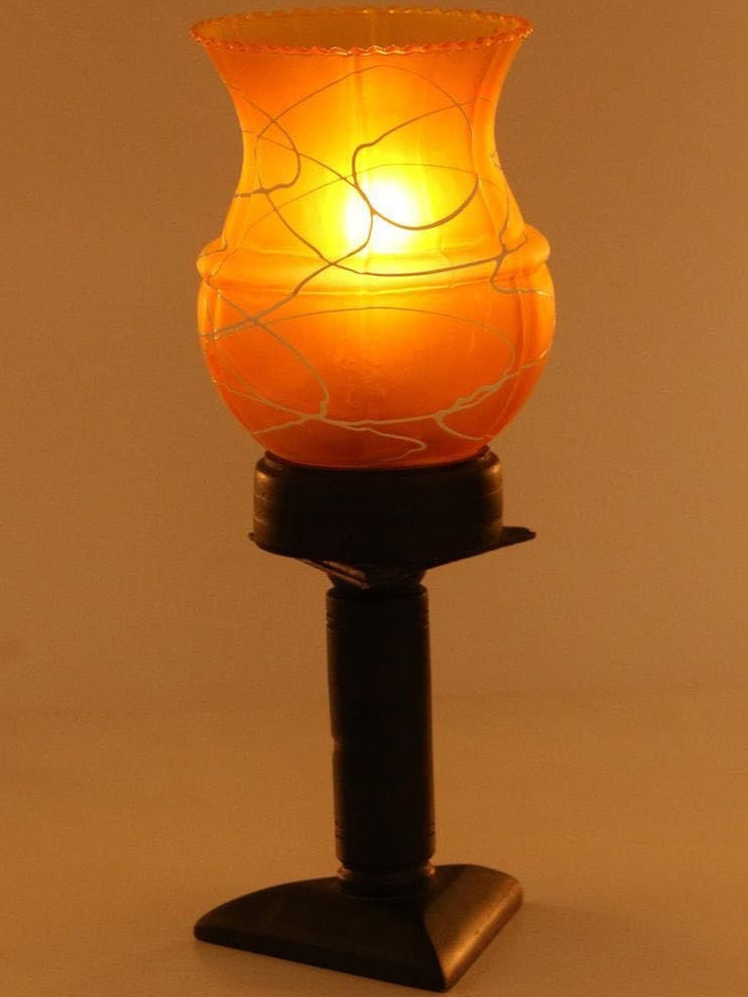 1ST TIME Black Glass Cylinder Table Lamps