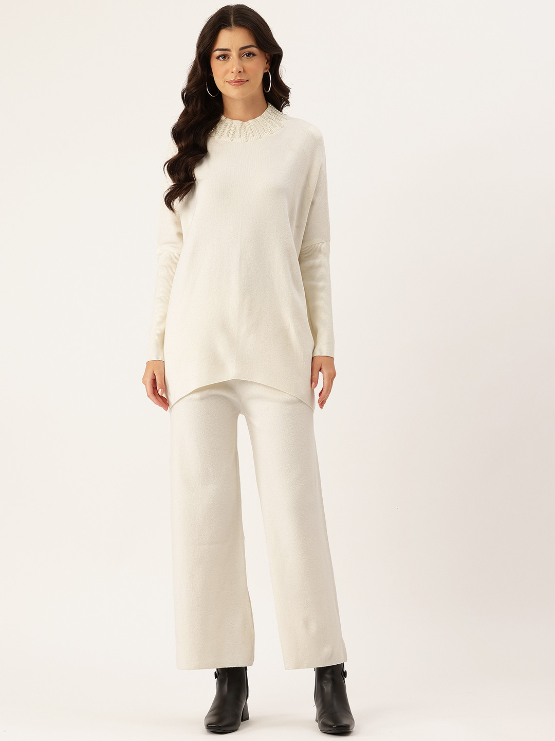 APSLEY Ribbed Neck with Stud Detail Woollen Co-Ords