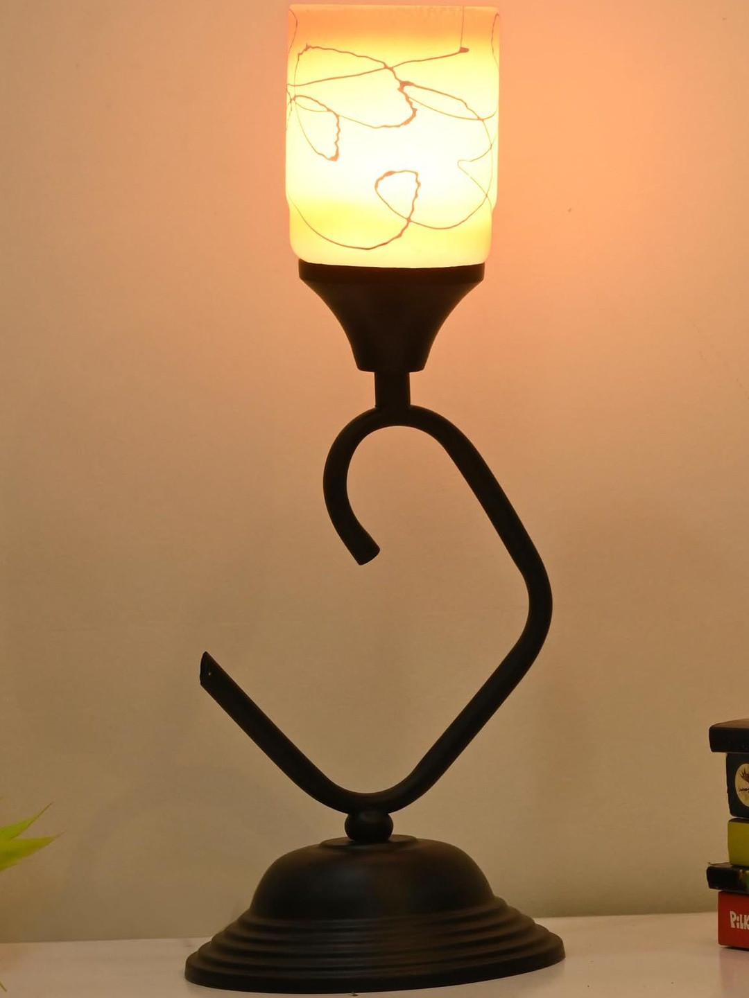 1ST TIME Orange Glass Cylinder Table Lamps