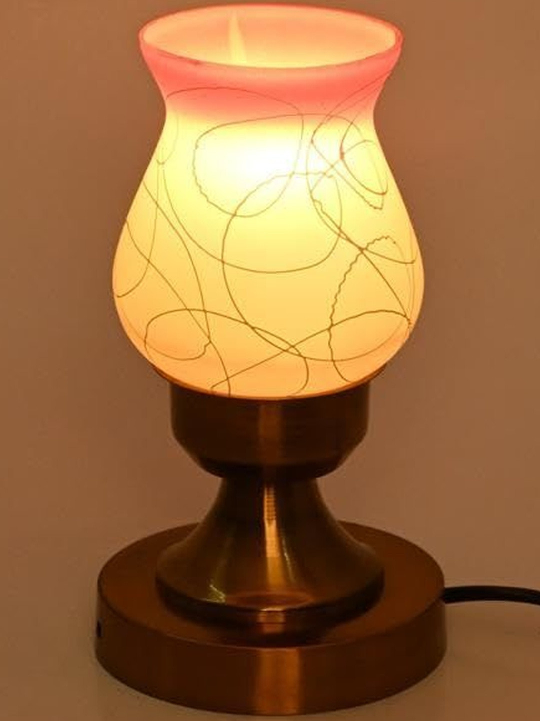 1ST TIME White Glass Abstract Shaped Energy Efficient Table Lamps