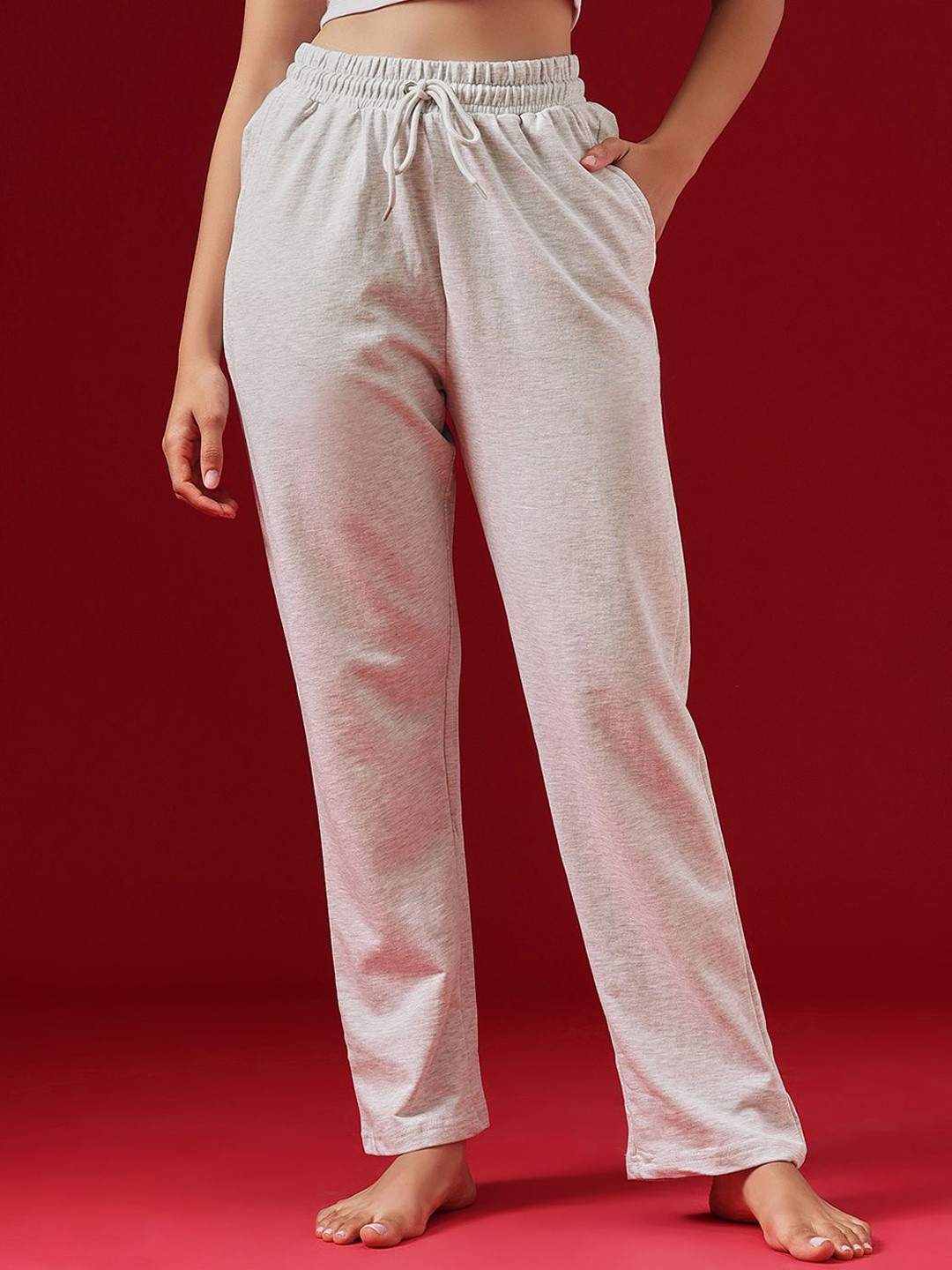 Clovia Women Cotton Lounge Pants With Side Pockets