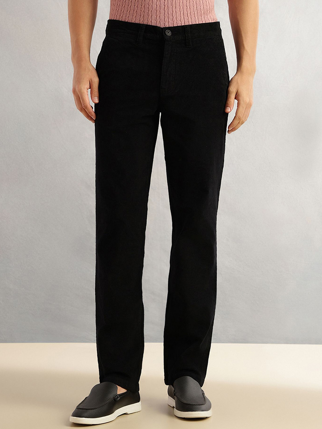 Thomas Scott Men Regular Fit Cross Corduroy Trousers