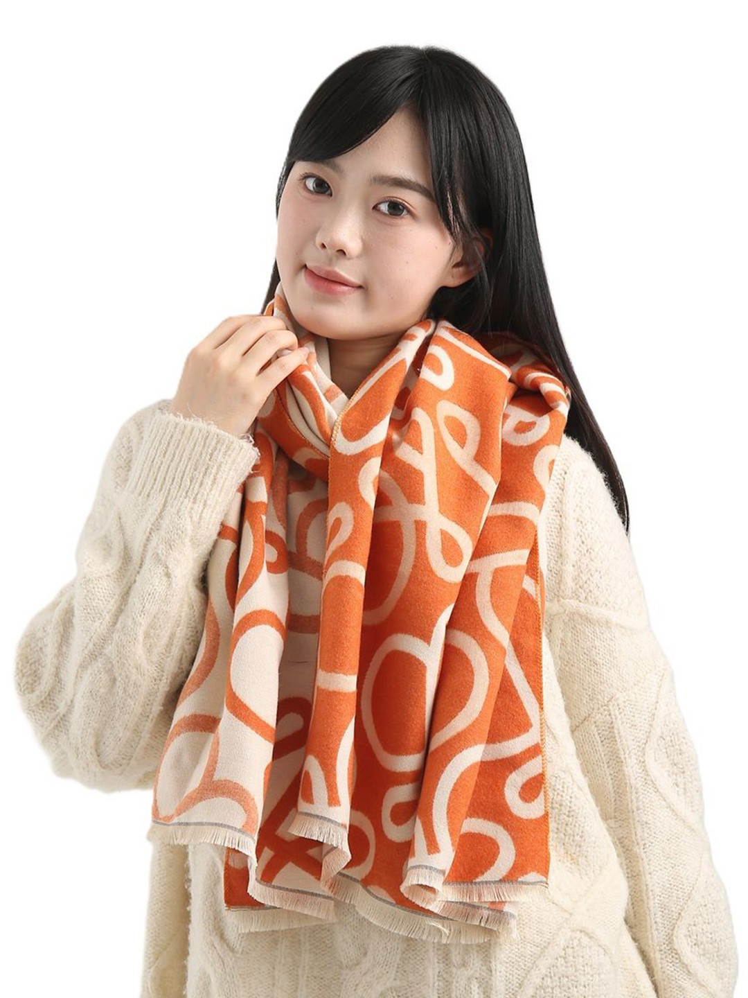 Alexvyan Women Printed Reversiable Warm Stole
