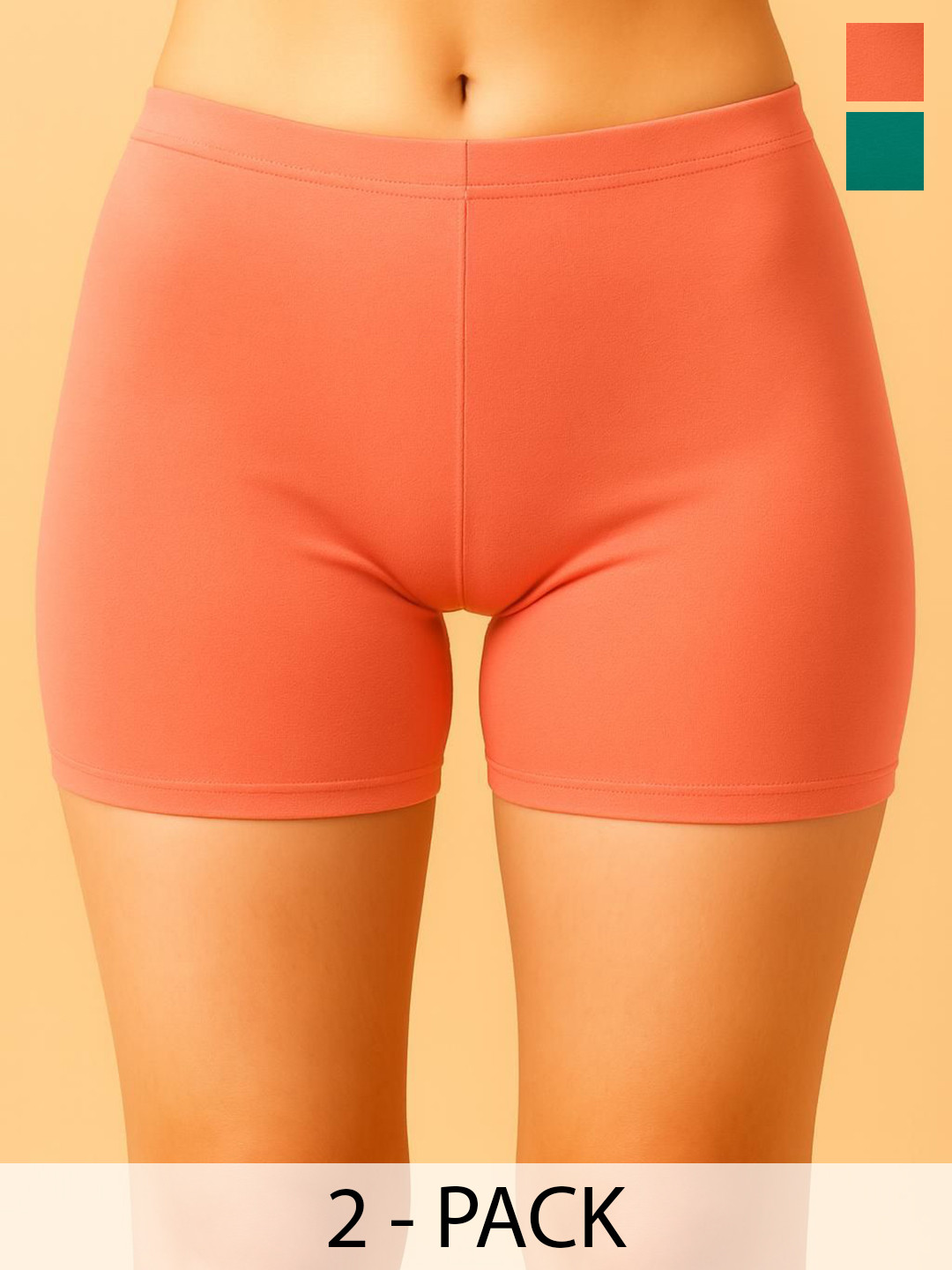 Apraa & Parma Women Pack Of 2 Slim Fit Mid-Rise Soft Functional Cycling Sports Shorts