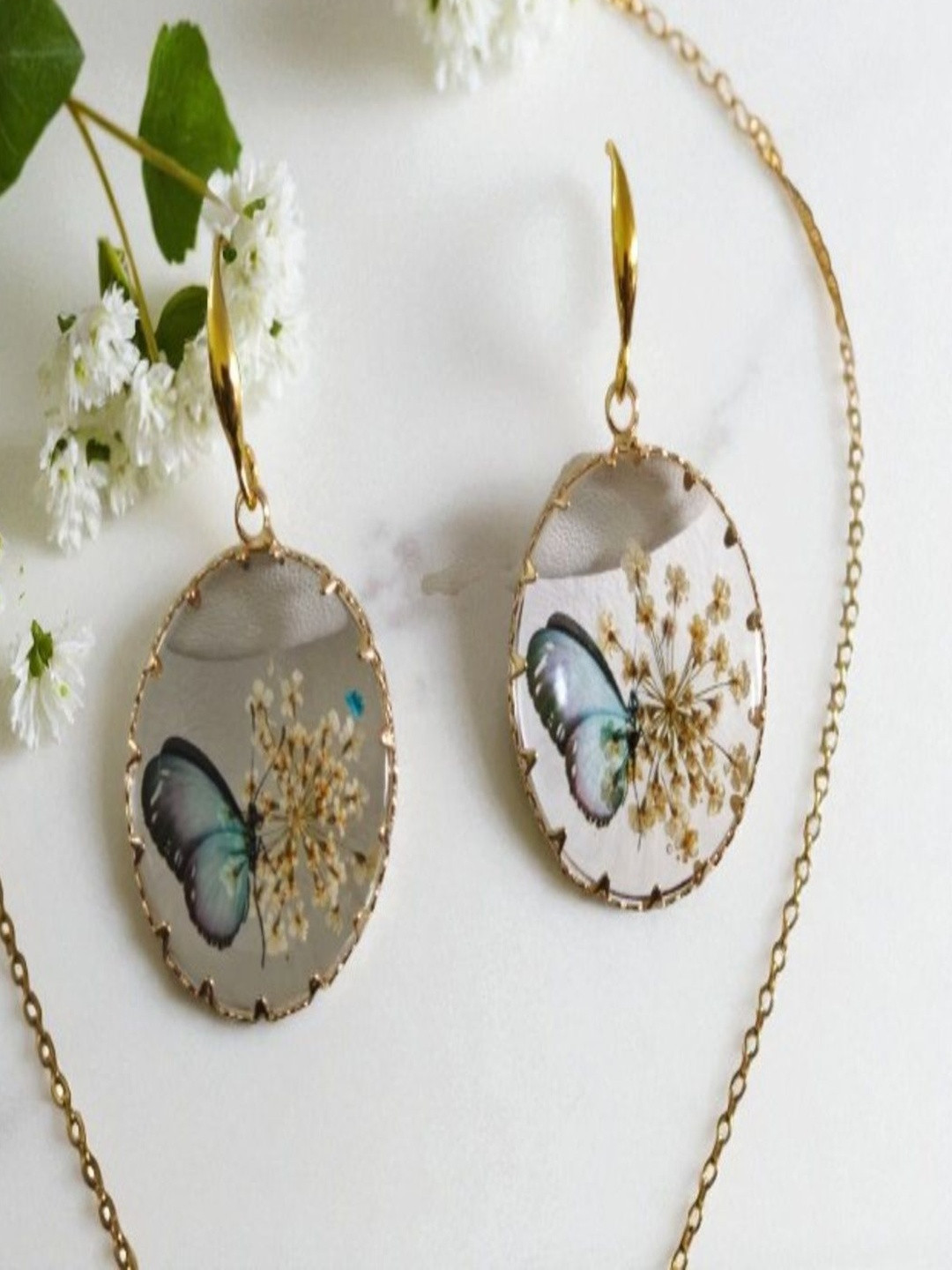 SAPRAA TRENDS Gold-Plated Plastic  Drop Earrings