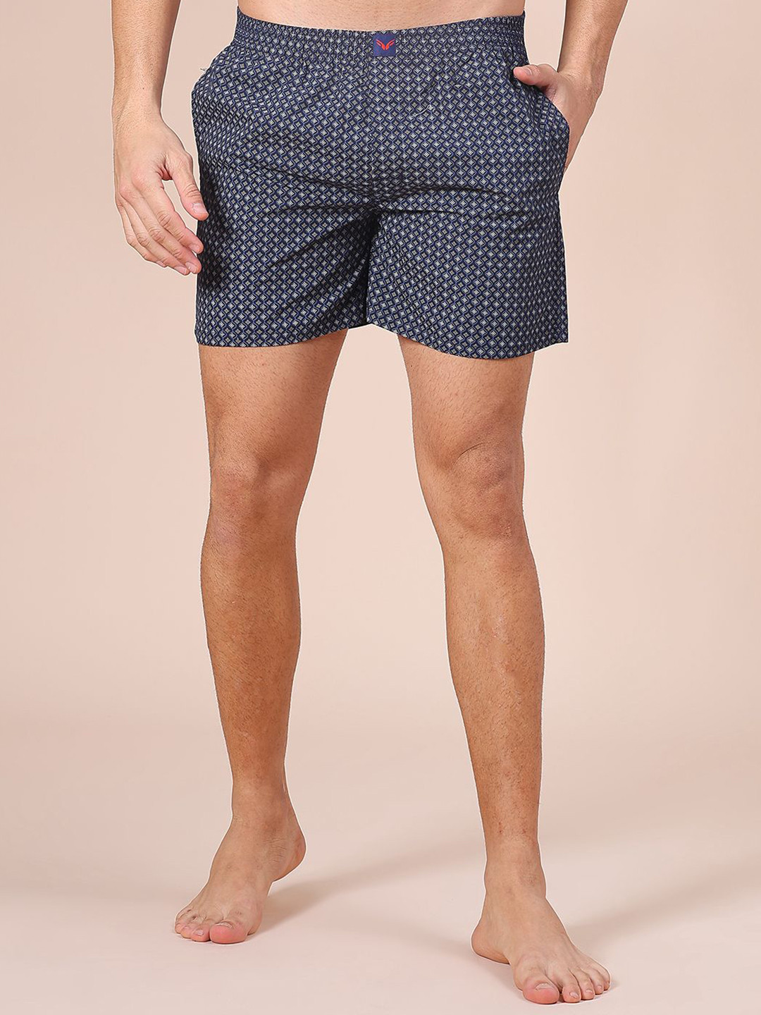 V-Mart Men Printed Cotton Woven Inner Elastic Boxer