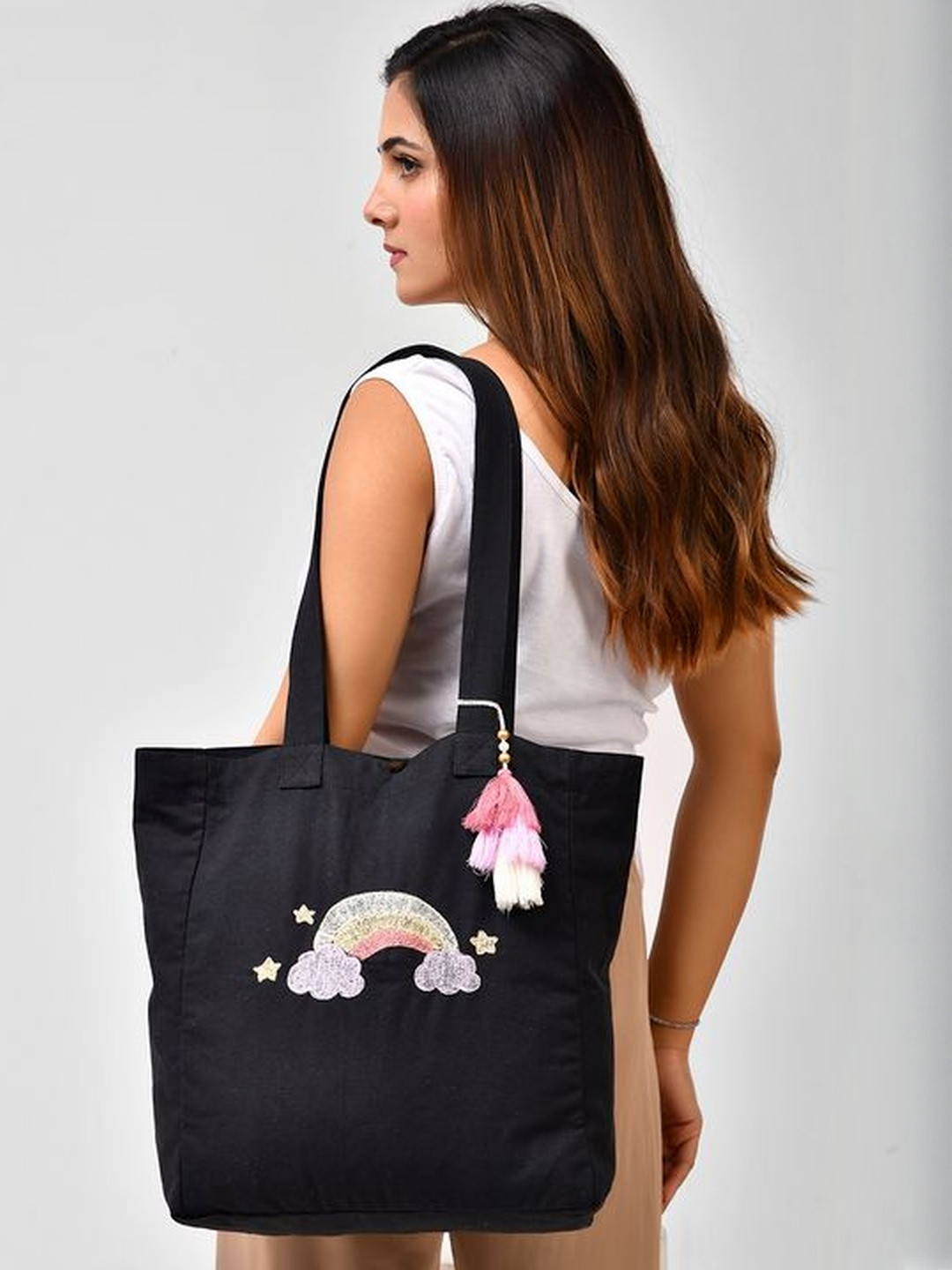 DressBerry Women Canvas Embroidered Tote Bag