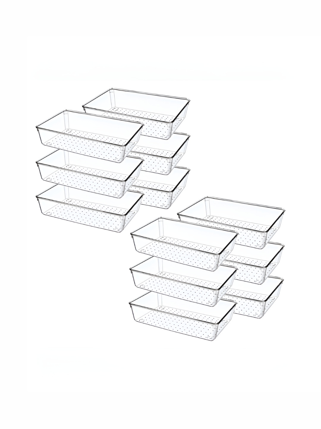 Aura Transparent 12 Pieces Kitchen & Makeup Multi-Utility Organisers