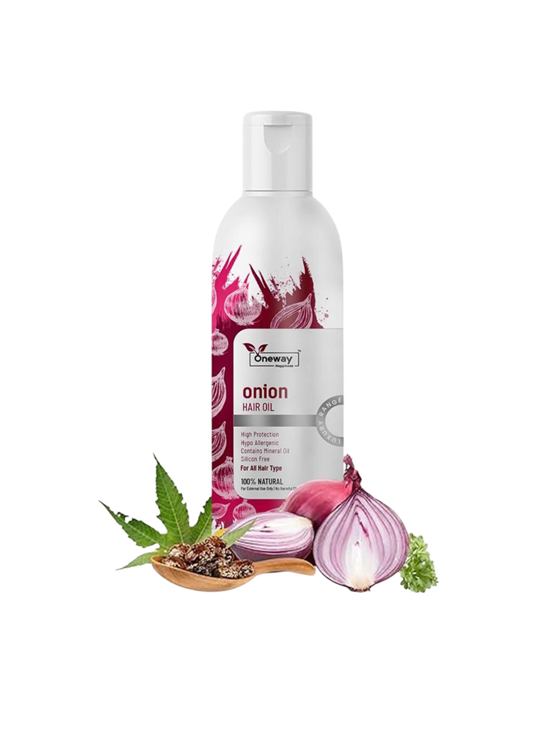 Oneway Happiness Red Onion Hair Oil For Hair Fall Control - 100 ml