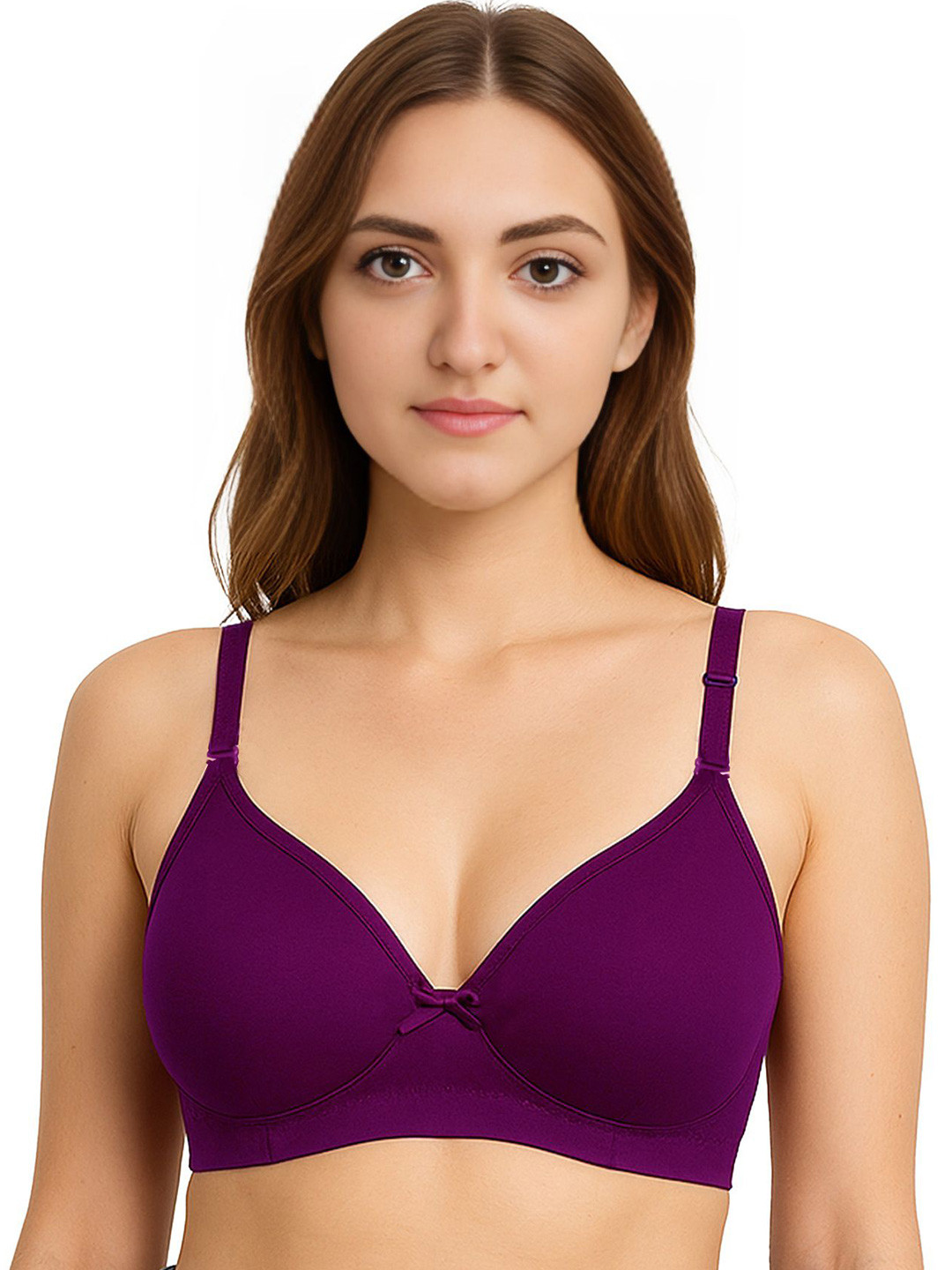 SONA Women Full Coverage Non-Wired T-shirt Bra SONA-M1001-WINE-100B