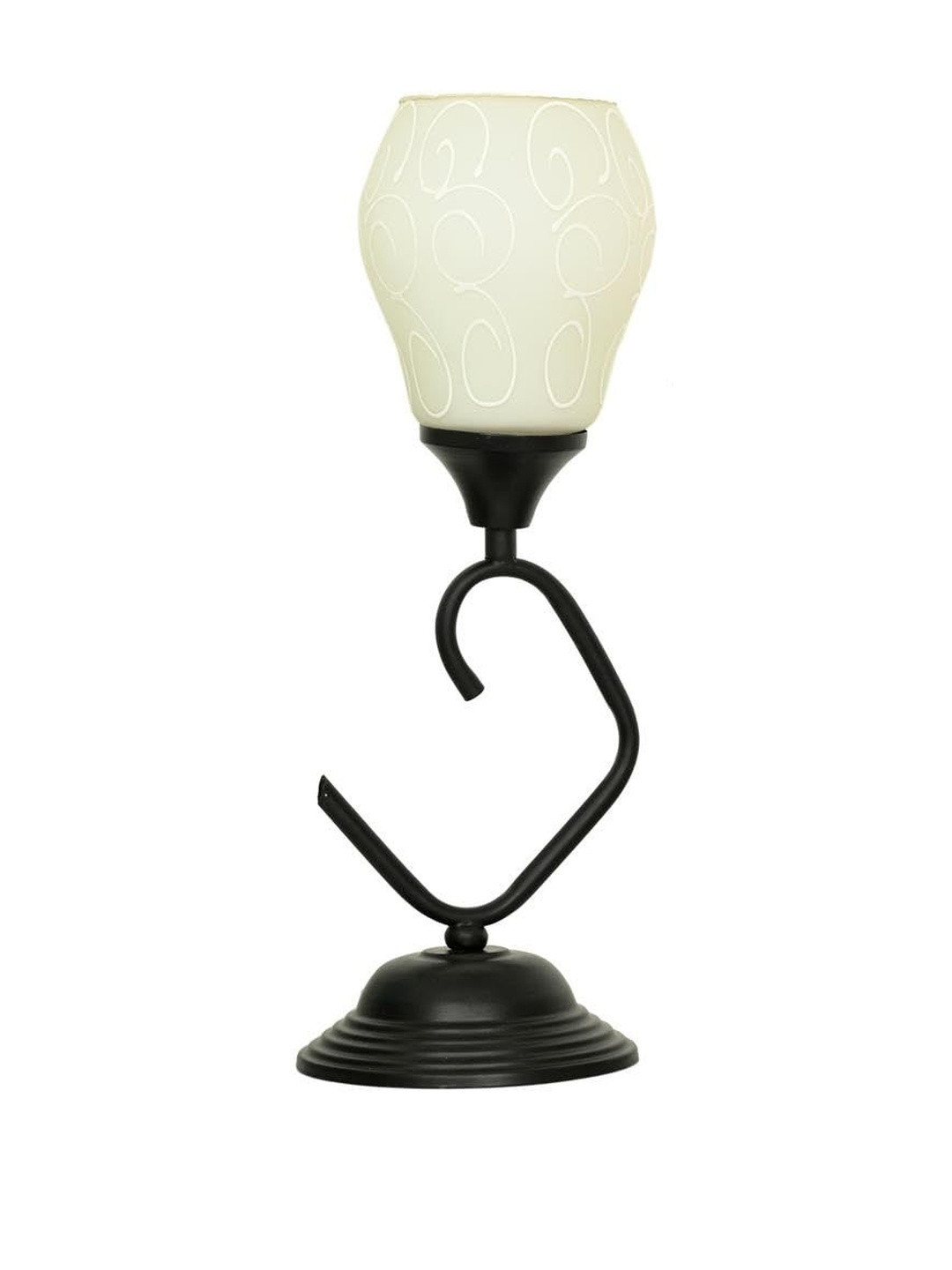 1ST TIME White Glass Self Assembly Cylinder Energy Efficient Table Lamps