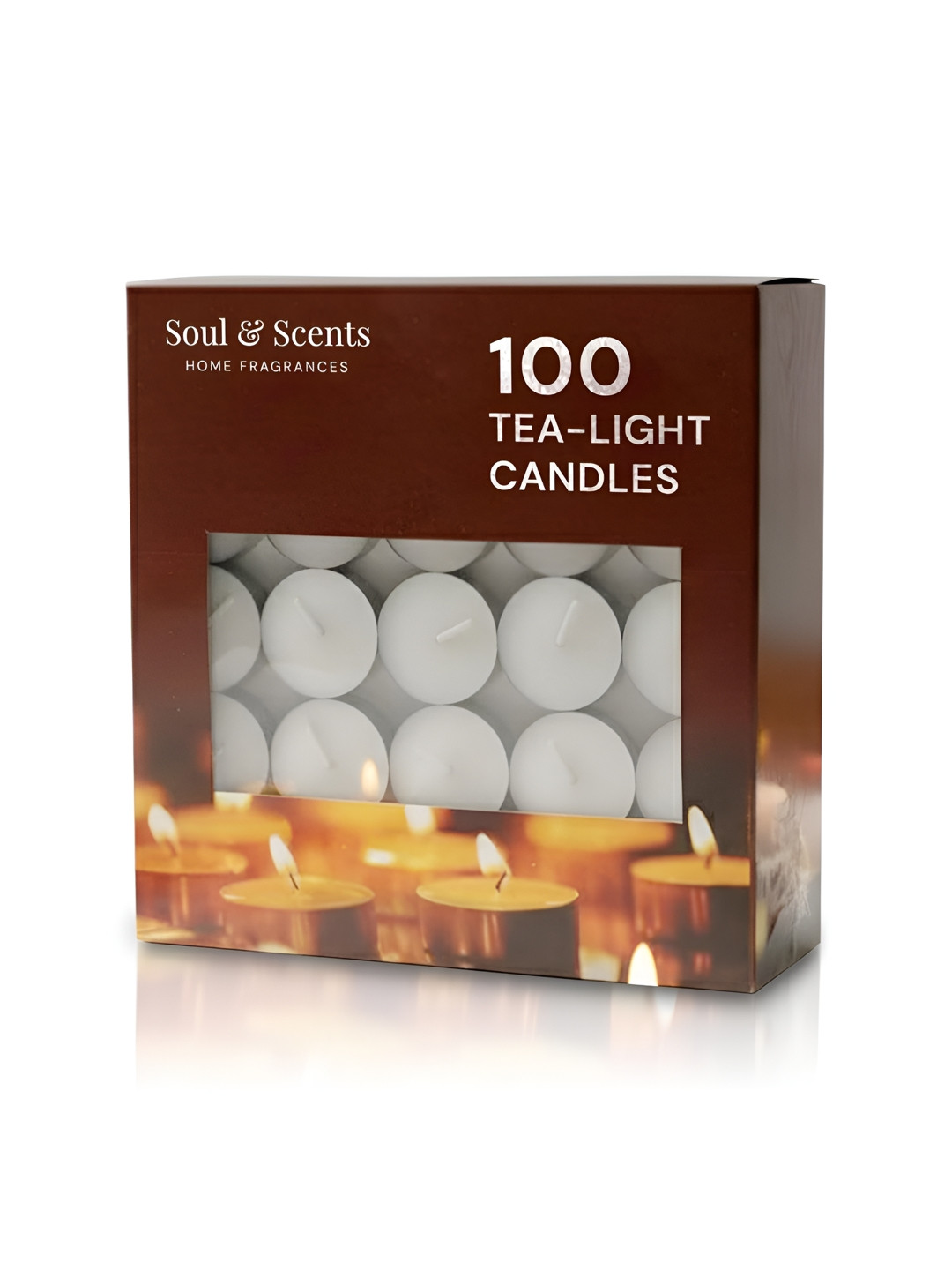 SOUL & SCENTS White 100 Pieces Smokeless Tealight Candles