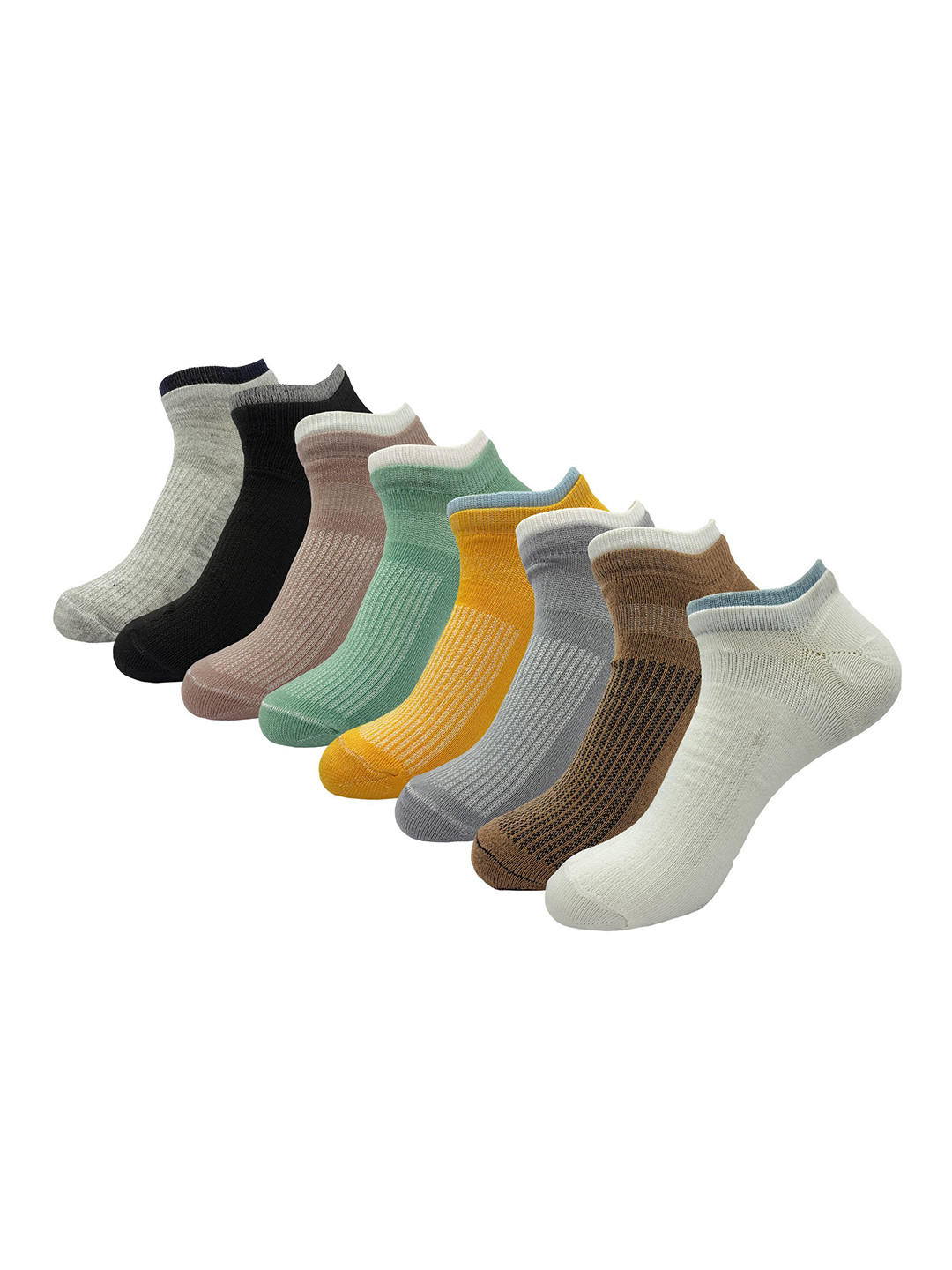 PRASTHAN Women Pack Of 8 Printed Ankle-Length Socks