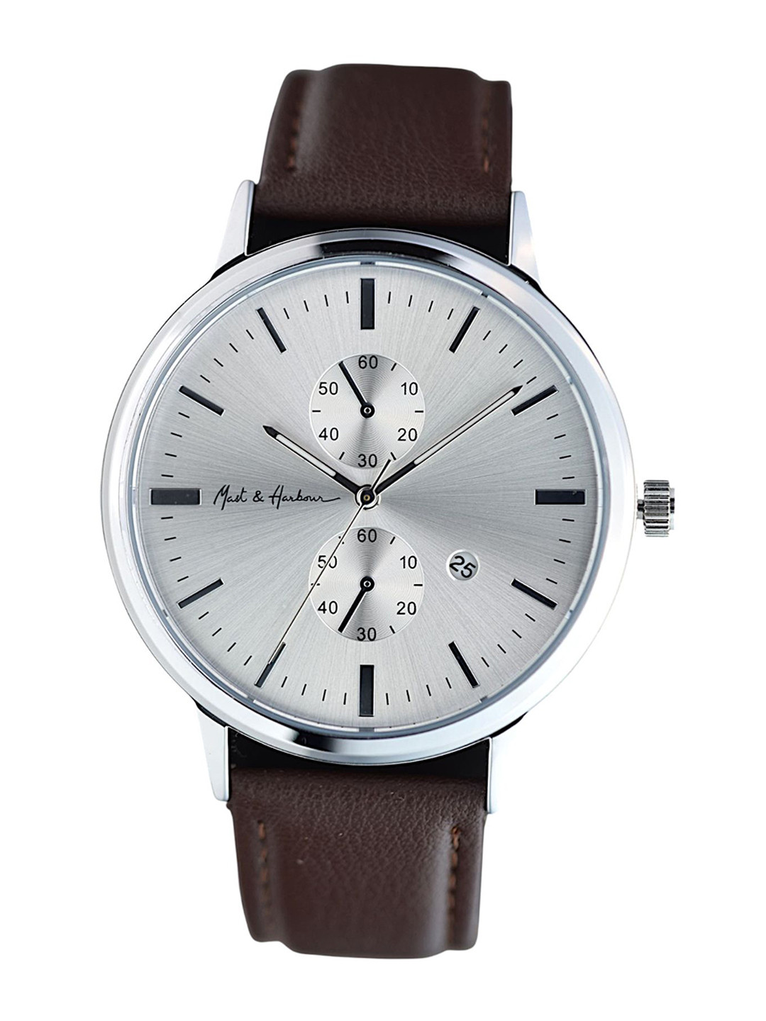 Mast & Harbour Men Patterned Dial & Leather Straps Analogue Watch MPMHI 0325 018