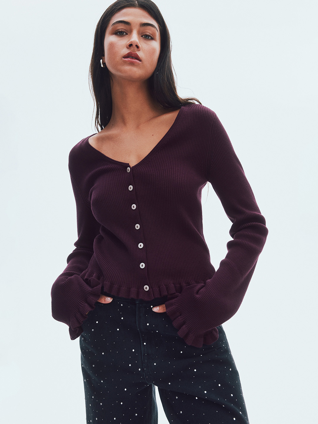 H&M Frill-Trimmed Cardigan