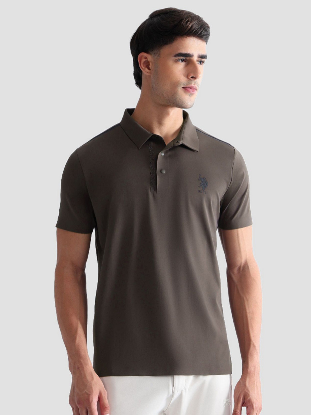 USPA Sport Active Polo Collar T-shirt