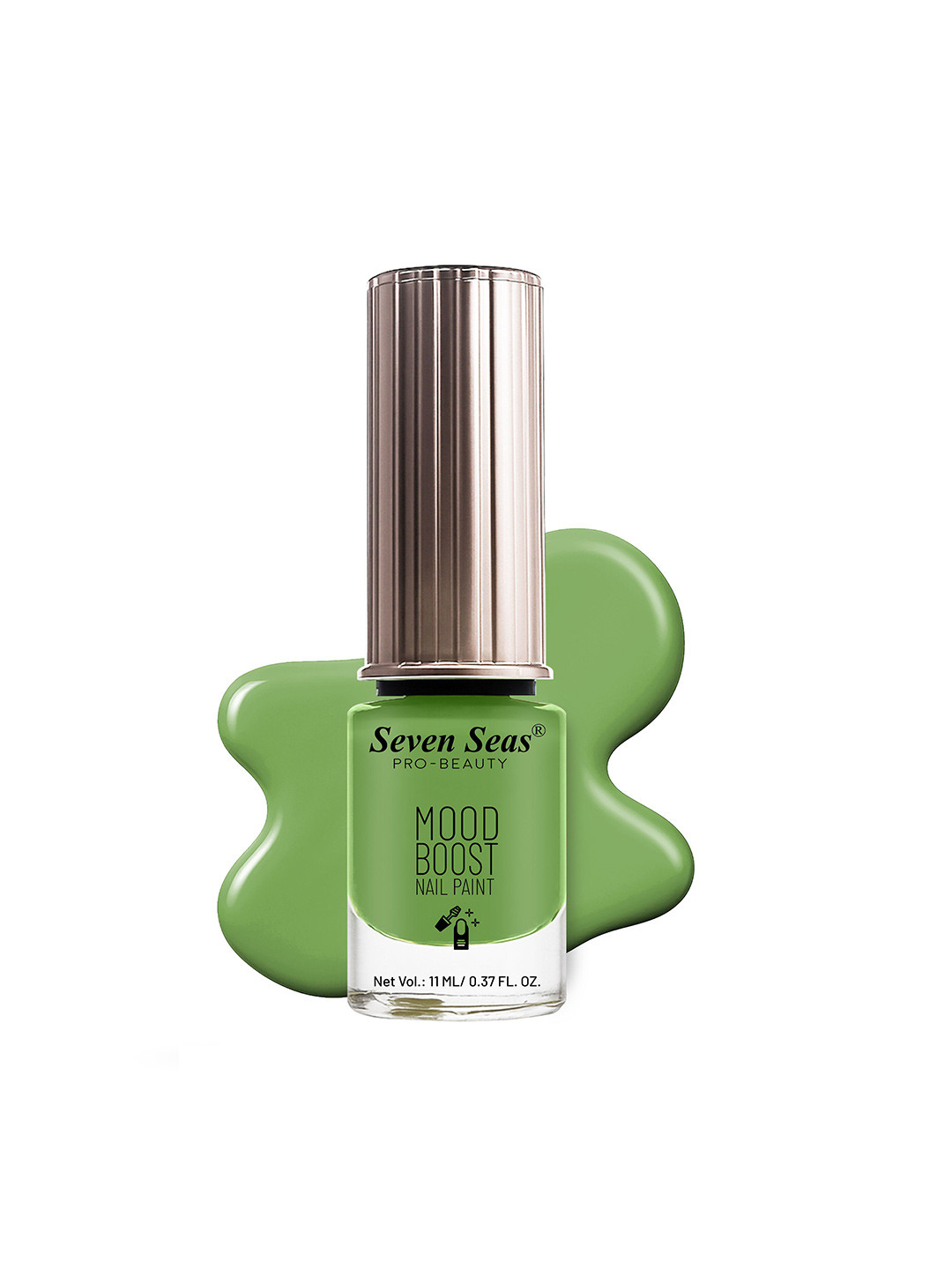 Seven Seas Mood Boost Long Lasting & Chip Resistant Nail Paint - 11 ml - Green Petal 54