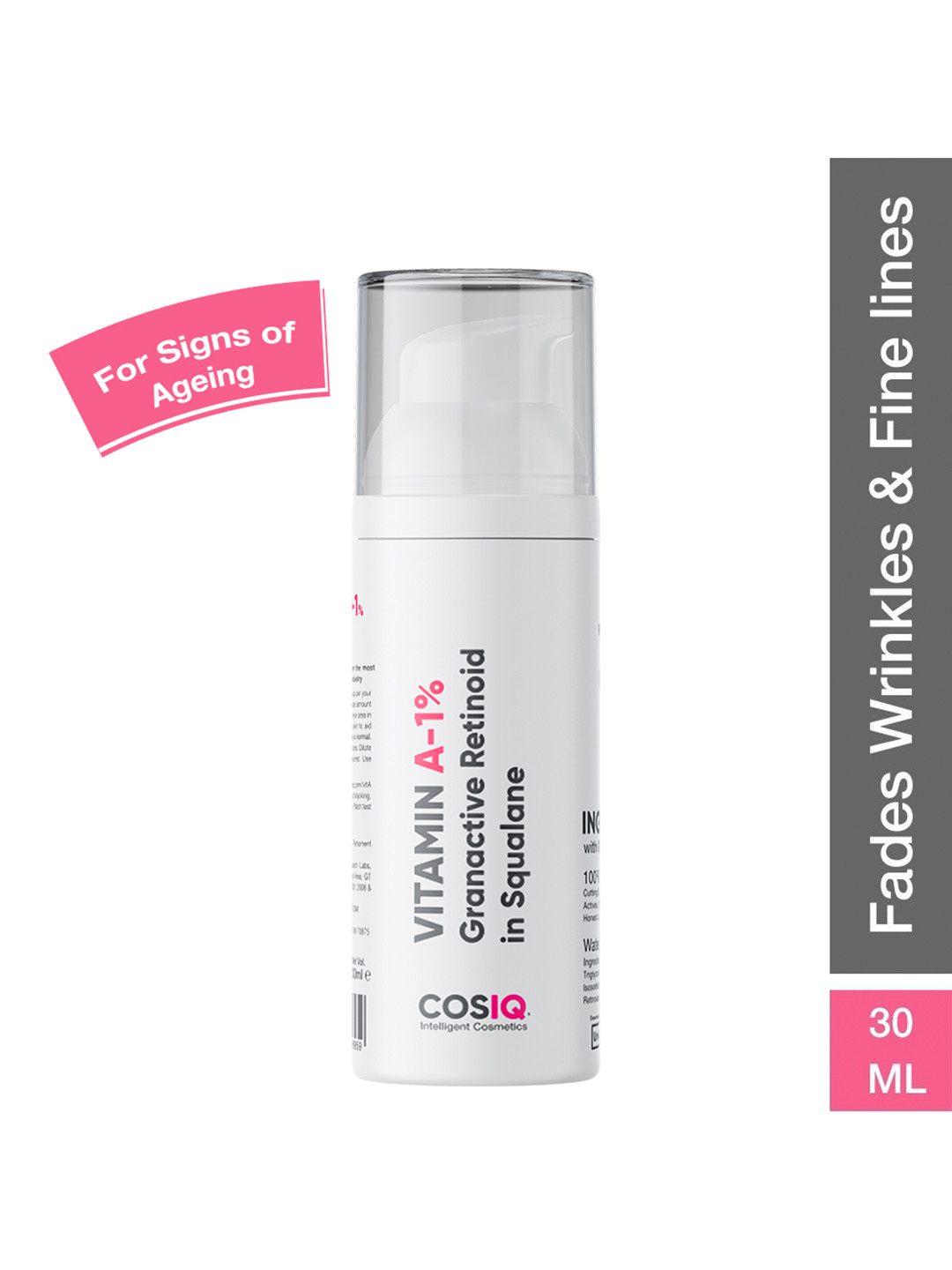 CosIQ Vit-A 1% Granactive Retinoid in Squalane Anti Ageing & Anti Acne Face Serum - 30 ml