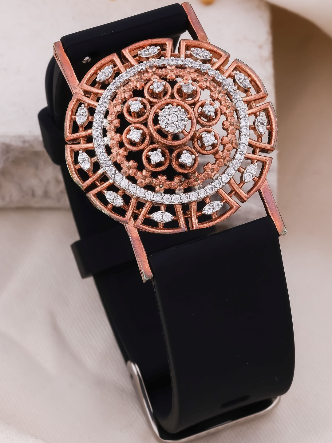 V.K.PAYAL.JEWELLERY Gold-Plated Artificial Stones Studded Antique Wraparound Bracelet