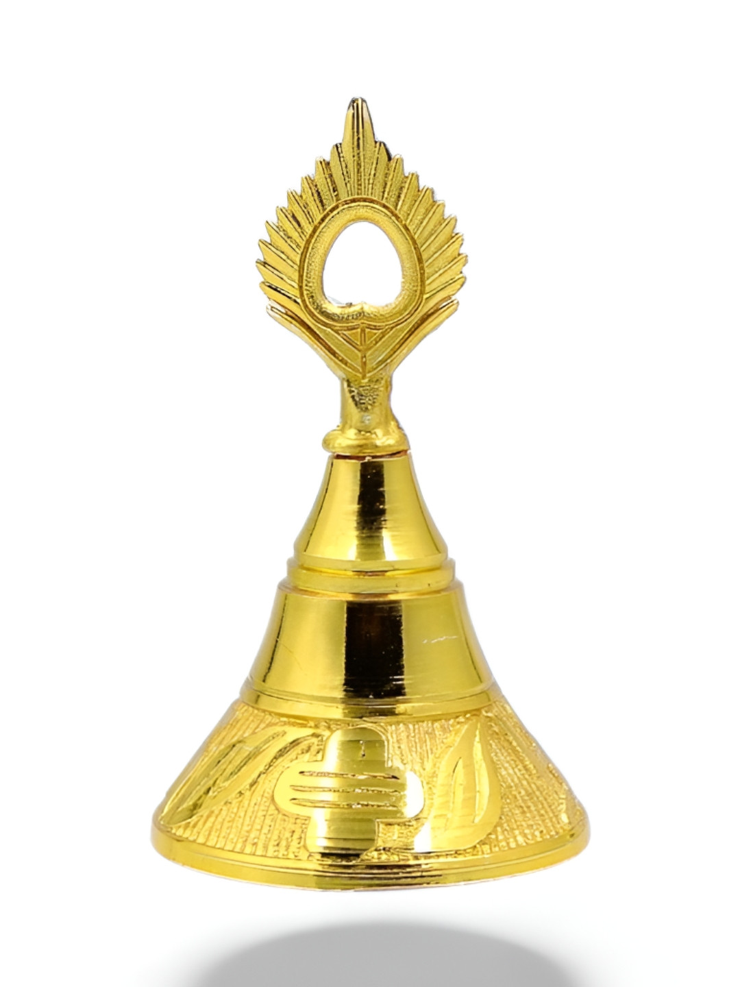 Adhvik Gold Toned Morphankh Head Spiritual Pooja Bell