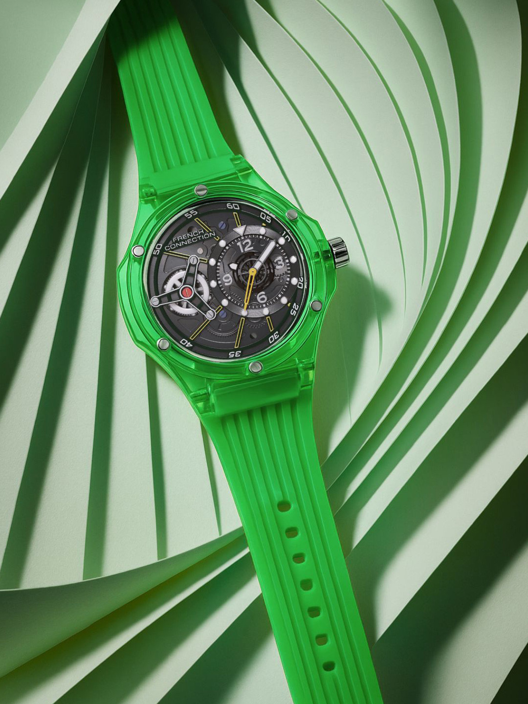 French Connection Men Skeleton Dial Analogue Watch FCD3GR
