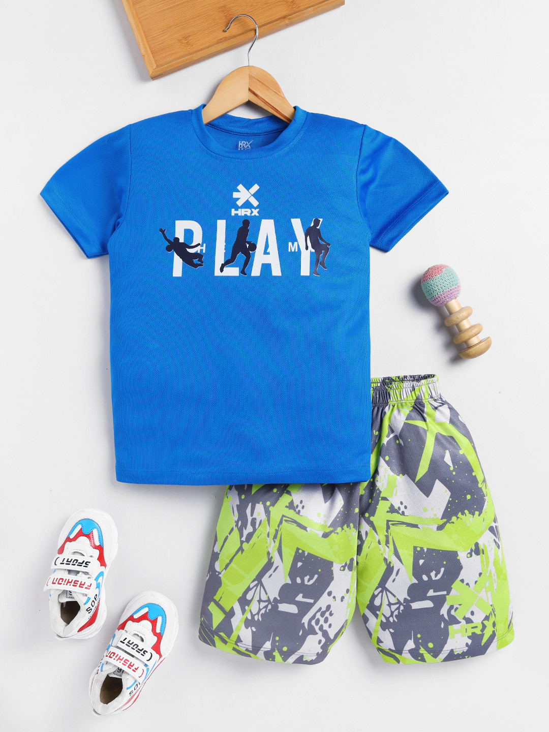 HRX by Hrithik Roshan Boys U-17 Rapid-Dry Printed T-shirt with Shorts