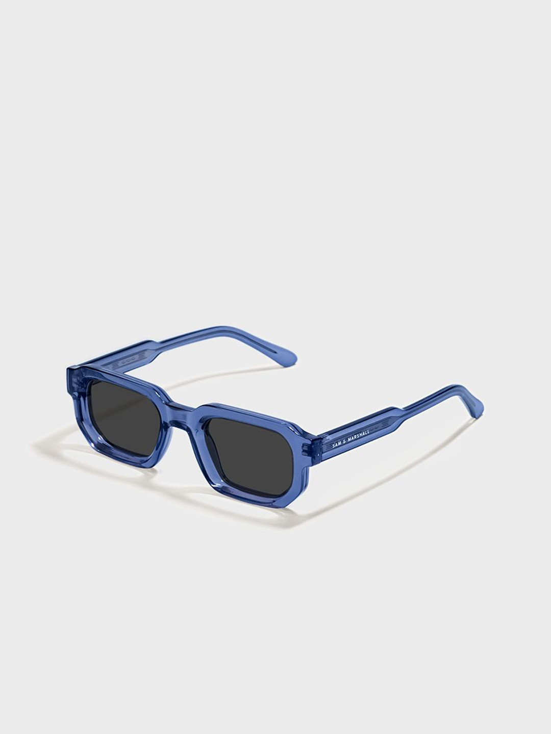 SAM & MARSHALL Unisex Full Rim UV Protected Hexagon Sunglasses STANLEY_BLUE_20020