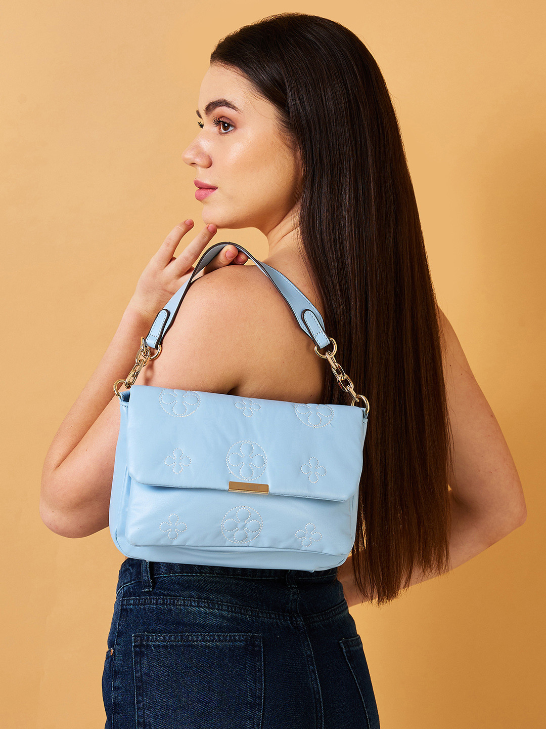 DressBerry X CAPRESE Briana Women Blue Medium Sling Bag