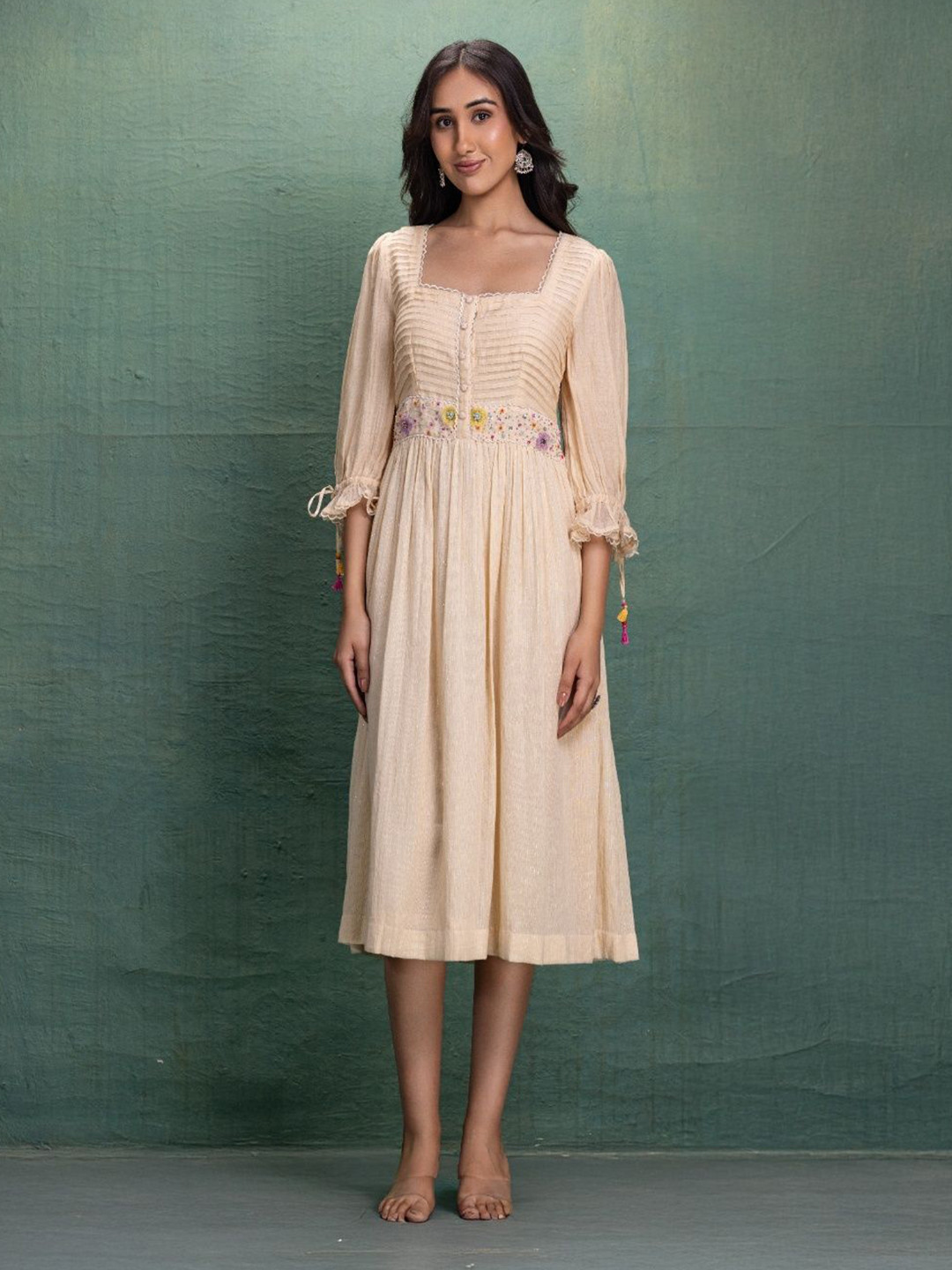 Kahani Lush Women Fit & Flare Midi Dress