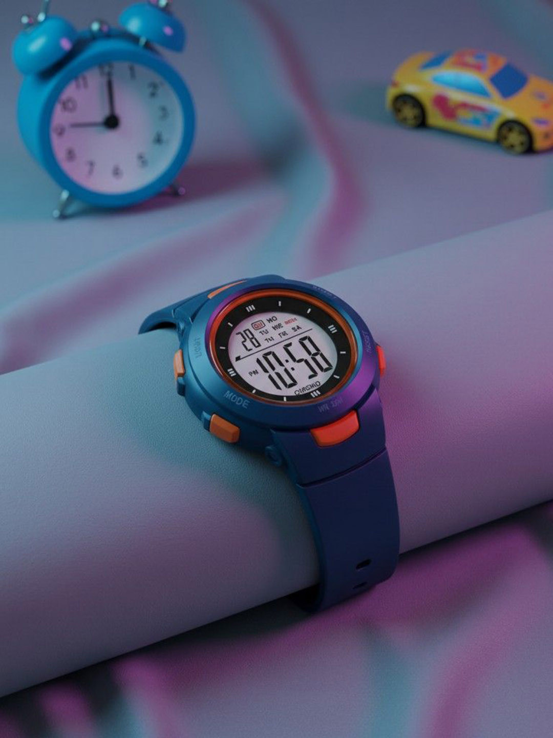 ON TIME OCTUS Kids Round Dial & Straps Digital Watch KD 209 BLUEE