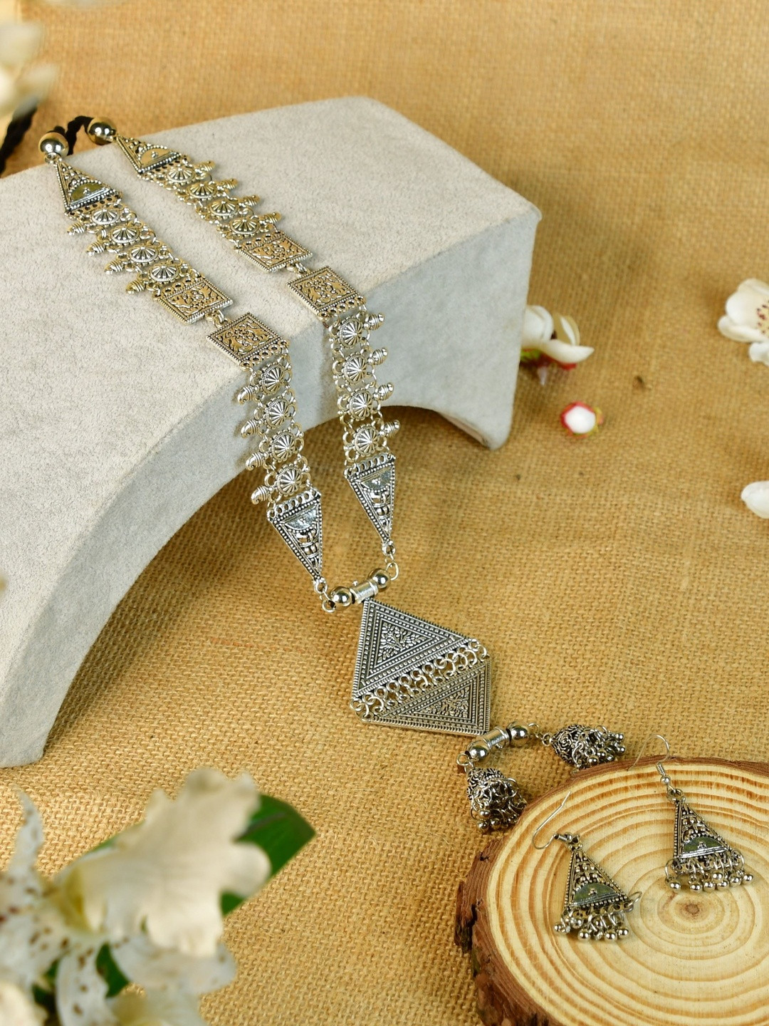 SOWPEACE German Silver Oxidised Jewellery Set