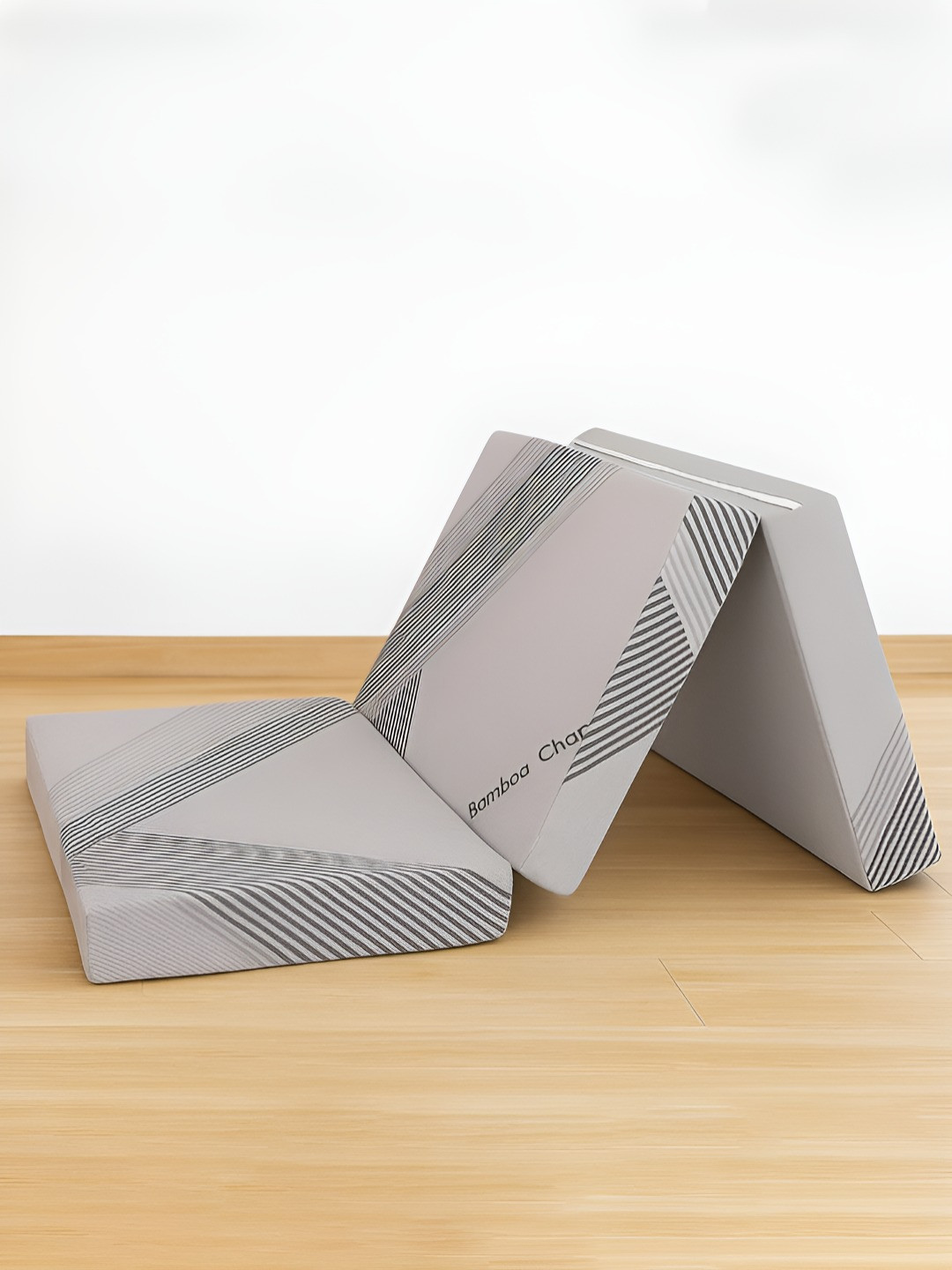 LIBRA HOMES Grey Quilted Ortho Trifold Foldable Back Support HR Foam Single Mattress