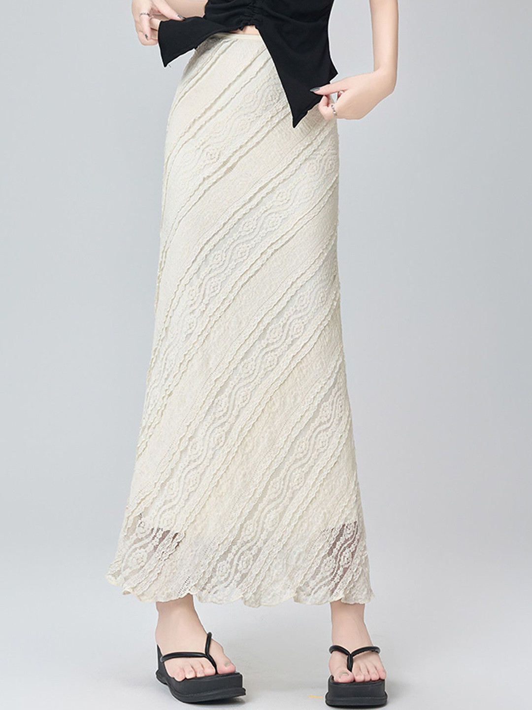 LULU & SKY Women Lace Maxi Skirt