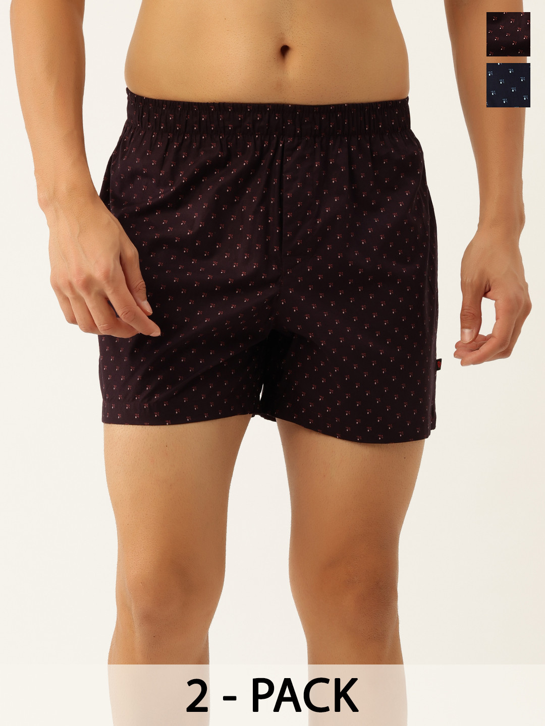 John Players Pack Of 2 Printed Pure Cotton Boxers
