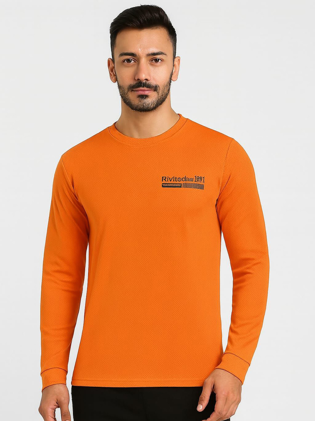 WILD ELEPHANT Orange Graphic Printed T-shirt