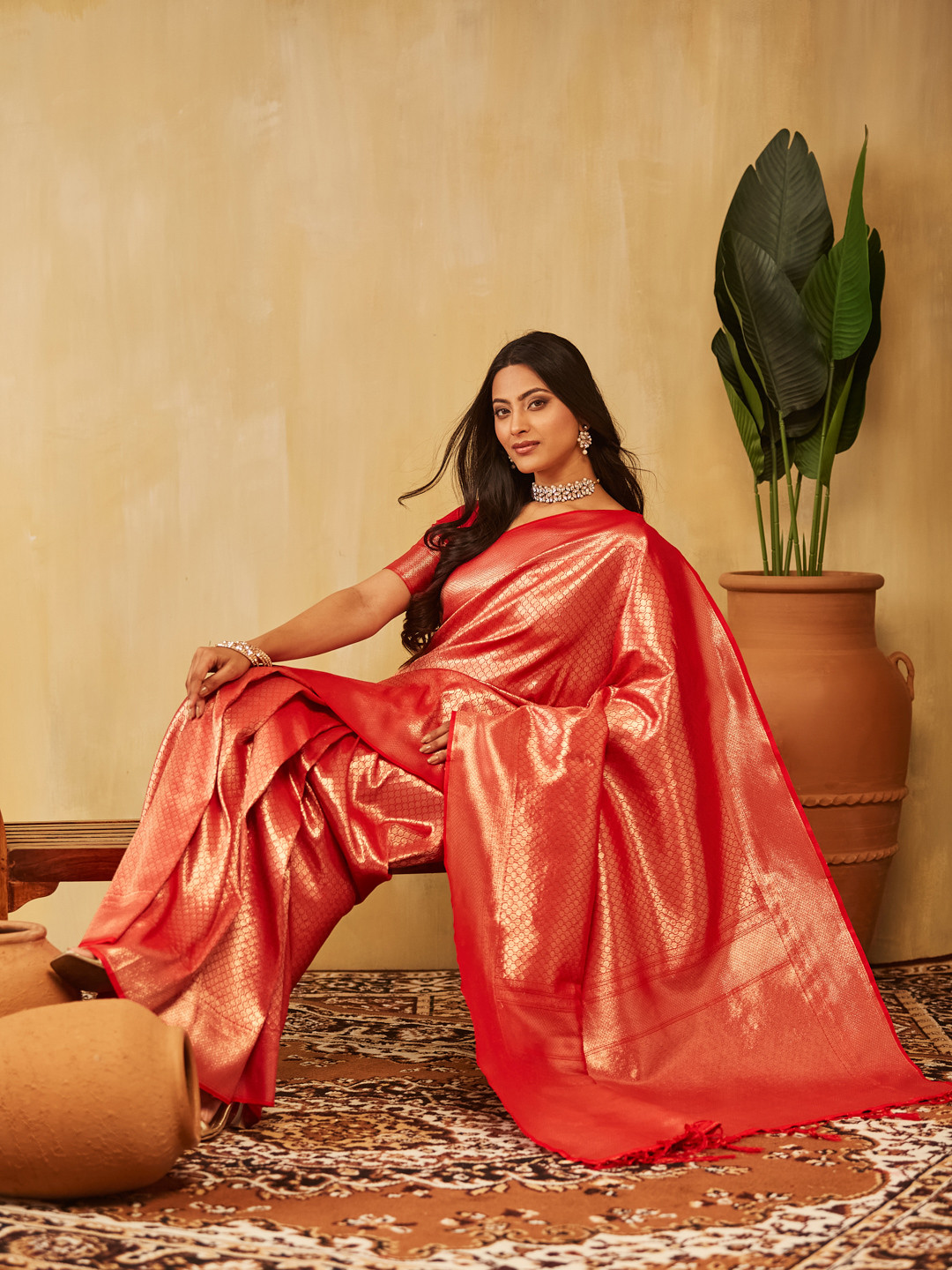 Kasee Women's Woven Design Zari Art Silk Designer Banarasi Saree