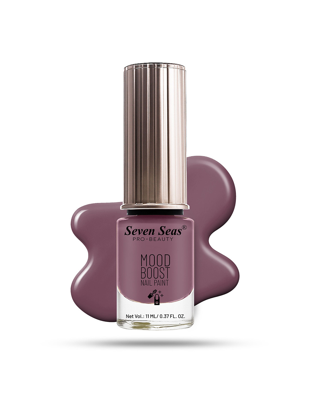 Seven Seas Mood Boost Long Lasting & Chip Resistant Nail Paint - 11 ml - Dark Mauve 15