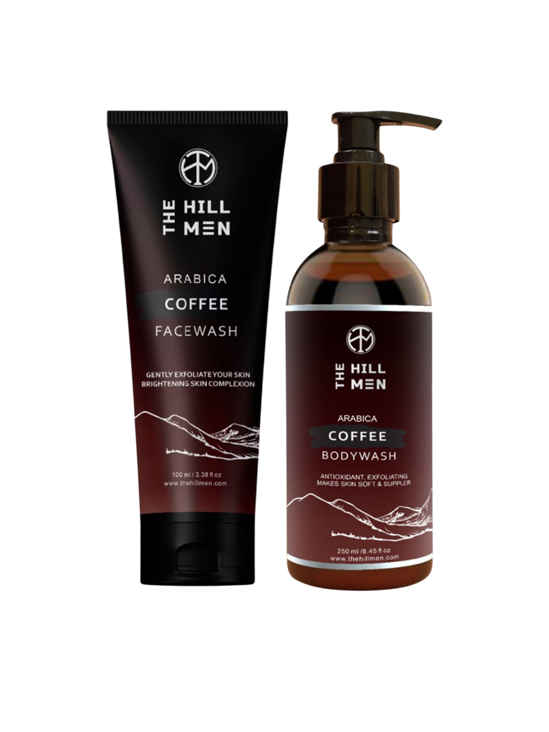 The Hill Men Set Of 2 Arabica Coffee Face Wash - 100 ml & Body Wash - 250 ml